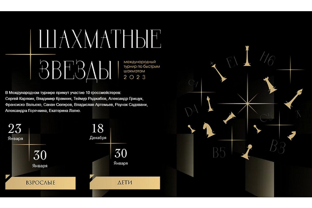 Гроссмейстерский турнир «Шахматные звезды - 2023» стартует через неделю в Москве